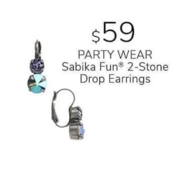 Sabika Jewelry Sabika Party Wear Fun 2stone Drop Earrings Poshmark